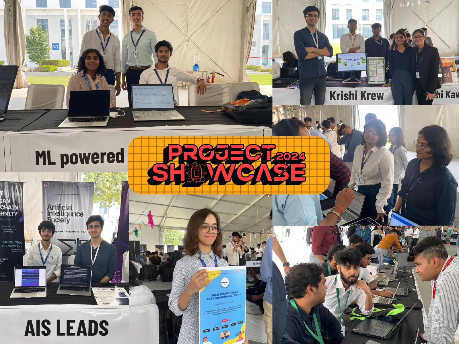 Student projects on display at the Project Showcase expo